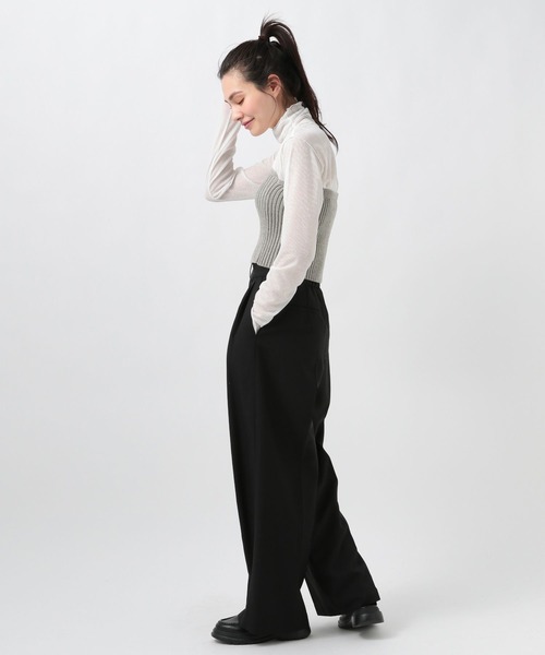 BAYFLOW（ベイフロー）の「リブニットビスチェ（ベスト・レディース・グレー/ブラック・FREE）」の4枚目の写真