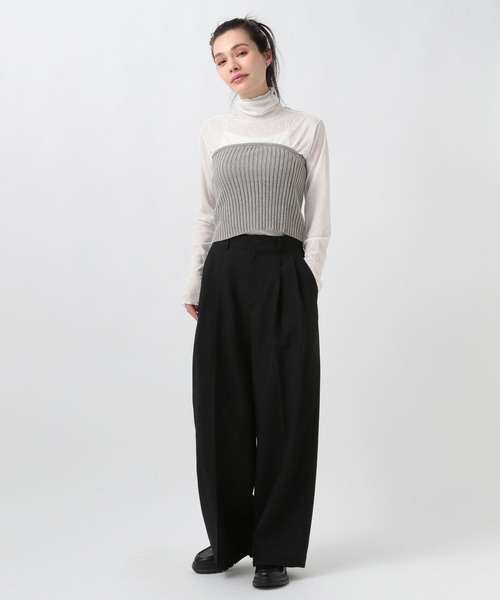 BAYFLOW（ベイフロー）の「リブニットビスチェ（ベスト・レディース・グレー/ブラック・FREE）」の5枚目の写真