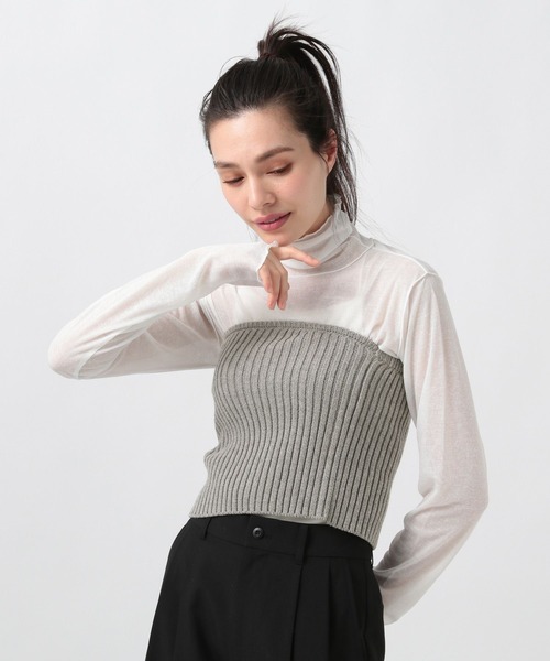 BAYFLOW（ベイフロー）の「リブニットビスチェ（ベスト・レディース・グレー/ブラック・FREE）」の6枚目の写真