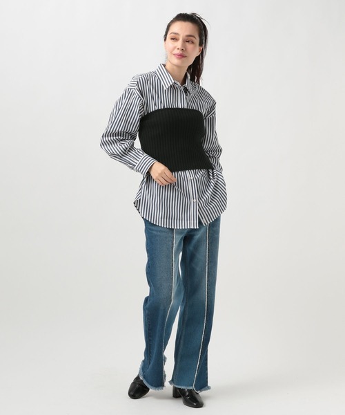 BAYFLOW（ベイフロー）の「リブニットビスチェ（ベスト・レディース・グレー/ブラック・FREE）」の7枚目の写真