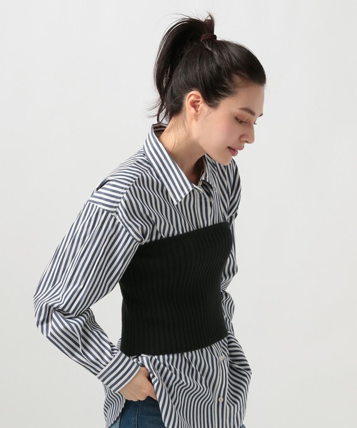 BAYFLOW（ベイフロー）の「リブニットビスチェ（ベスト・レディース・グレー/ブラック・FREE）」の10枚目の写真