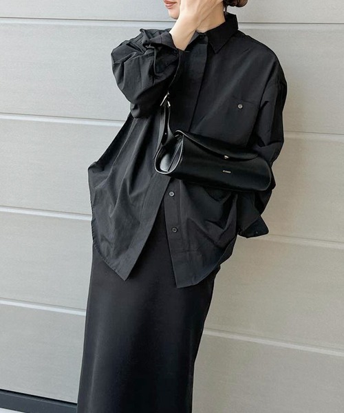 select MOCA by son（セレクトモカバイソン）の「【サイズ展開あり】ワークオーバーサイズシャツ（シャツ/ブラウス・レディース・ライトカーキ/ライトベージュ/ブラック/アイボリー/グレイッシュベージュ・LARGE/MEDIUM）」の17枚目の写真