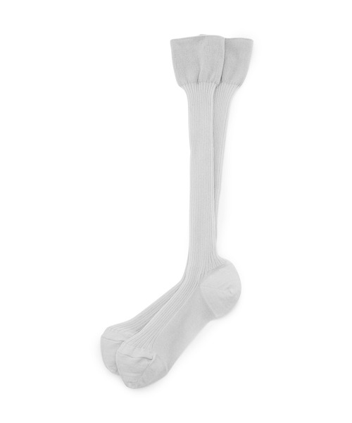 ADAM ET ROPE'(アダムエロペ)の「シャイニーリブハイソックス(ソックス/靴下・レディース・ホワイト/ブラック/グレー・FREE)」の8枚目の写真