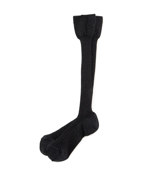 ADAM ET ROPE'(アダムエロペ)の「シャイニーリブハイソックス(ソックス/靴下・レディース・ホワイト/ブラック/グレー・FREE)」の10枚目の写真