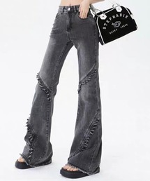 ダメージ加工 ブーツカット デニムジーンズ」に該当するファッション