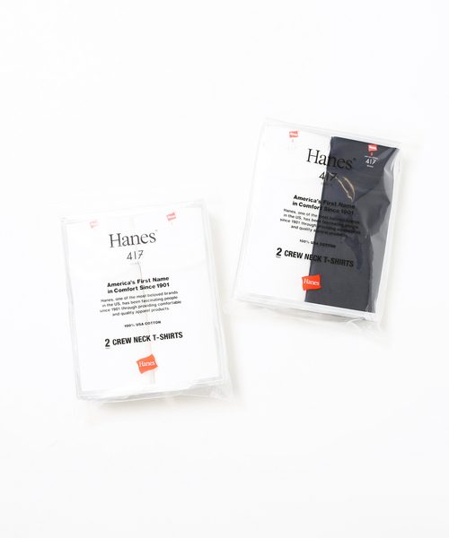 HANES（ヘインズ）の「”2枚セット”HANES (ヘインズ)417別注 2パックTシャツ HM1-Z703S（Tシャツ/カットソー・メンズ・ブラック/ホワイト・MEDIUM/LARGE/SMALL/X-LARGE）」の10枚目の写真