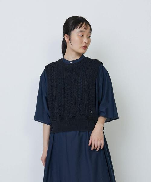 【2WAY】エステル和紙片畦ベスト