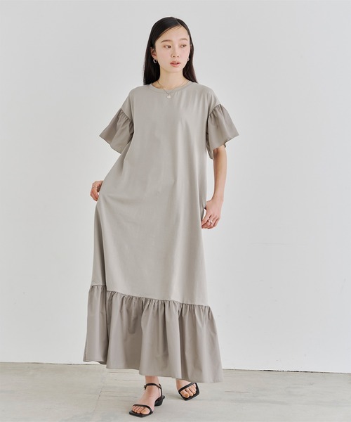 120㎝　フリルワンピース aimoha ワンピース 「aimoha-KIDS-」裾フリルワンピース キッズ
