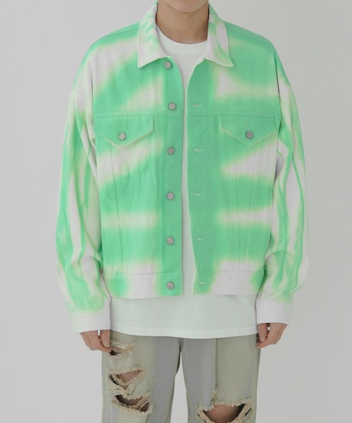 improves（インプローブス）の「スプレー加工 ジージャン（デニムジャケット・メンズ・ブラック/ホワイト系/ホワイト・LARGE/MEDIUM）」の4枚目の写真