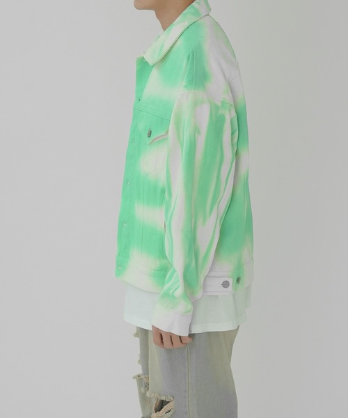 improves（インプローブス）の「スプレー加工 ジージャン（デニムジャケット・メンズ・ブラック/ホワイト系/ホワイト・LARGE/MEDIUM）」の5枚目の写真