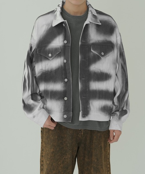 improves（インプローブス）の「スプレー加工 ジージャン（デニムジャケット・メンズ・ブラック/ホワイト系/ホワイト・LARGE/MEDIUM）」の7枚目の写真