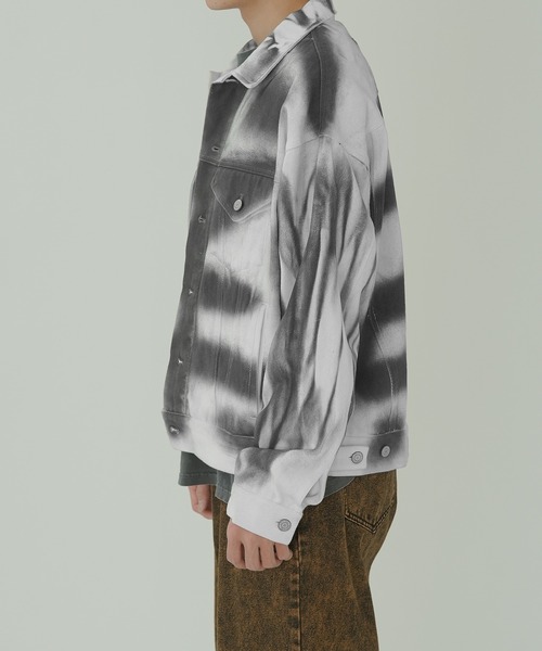 improves（インプローブス）の「スプレー加工 ジージャン（デニムジャケット・メンズ・ブラック/ホワイト系/ホワイト・LARGE/MEDIUM）」の8枚目の写真