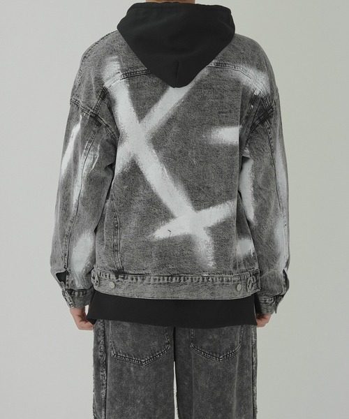 improves（インプローブス）の「スプレー加工 ジージャン（デニムジャケット・メンズ・ブラック/ホワイト系/ホワイト・LARGE/MEDIUM）」の12枚目の写真