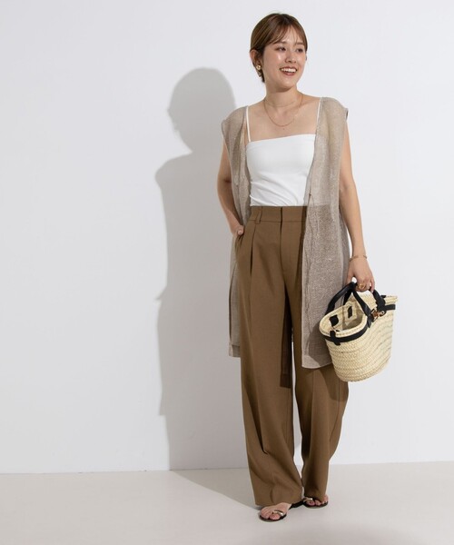 NOLLEY’S（ノーリーズ）の「ウォッシャブル愛されイージータックワイドパンツ（その他パンツ・レディース・キナリ/ネイビー/ベージュ/ブラック/ライトグレー/チャコールグレー/キャメル/ブラウン・38/36/34/40）」の13枚目の写真