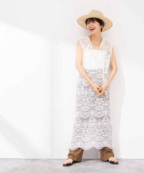 NOLLEY’S（ノーリーズ）の「ウォッシャブル愛されイージータックワイドパンツ（その他パンツ・レディース・キナリ/ネイビー/ベージュ/ブラック/ライトグレー/チャコールグレー/キャメル/ブラウン・38/36/34/40）」の19枚目の写真