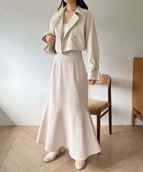 one after another NICE CLAUP（ワンアフターアナザーナイスクラップ）の「ショートにもなる/マルチWAYリボンコート（トレンチコート・レディース・アイボリー/サックスブルー/ブラック・FREE）」の8枚目の写真