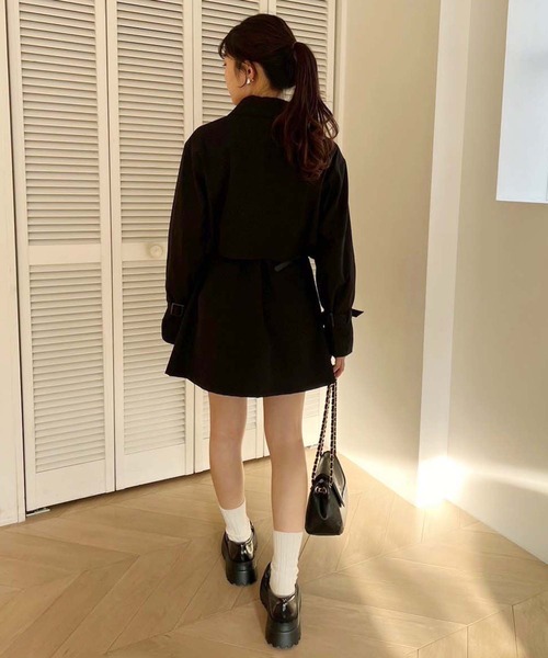 one after another NICE CLAUP（ワンアフターアナザーナイスクラップ）の「ショートにもなる/マルチWAYリボンコート（トレンチコート・レディース・アイボリー/サックスブルー/ブラック・FREE）」の20枚目の写真