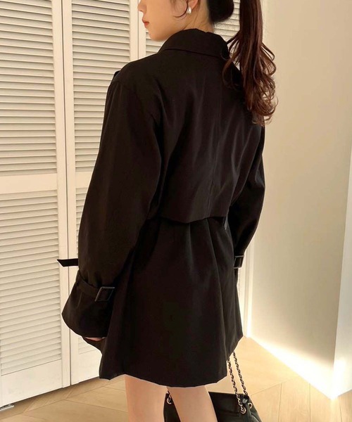 one after another NICE CLAUP（ワンアフターアナザーナイスクラップ）の「ショートにもなる/マルチWAYリボンコート（トレンチコート・レディース・アイボリー/サックスブルー/ブラック・FREE）」の21枚目の写真