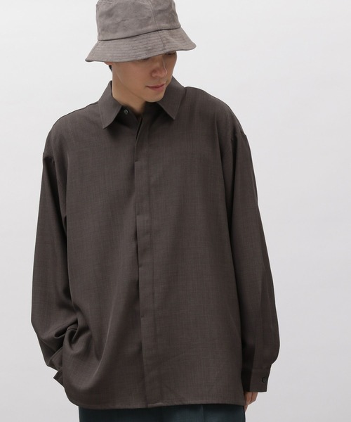 LAKOLE（ラコレ）の「DRYPE比翼長袖シャツ / 993504（シャツ/ブラウス・メンズ・ライトグレー/ブルー/チャコールグレー/グリーン・MEDIUM/LARGE）」の2枚目の写真