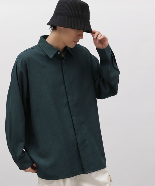 LAKOLE（ラコレ）の「DRYPE比翼長袖シャツ / 993504（シャツ/ブラウス・メンズ・ライトグレー/ブルー/チャコールグレー/グリーン・MEDIUM/LARGE）」の4枚目の写真