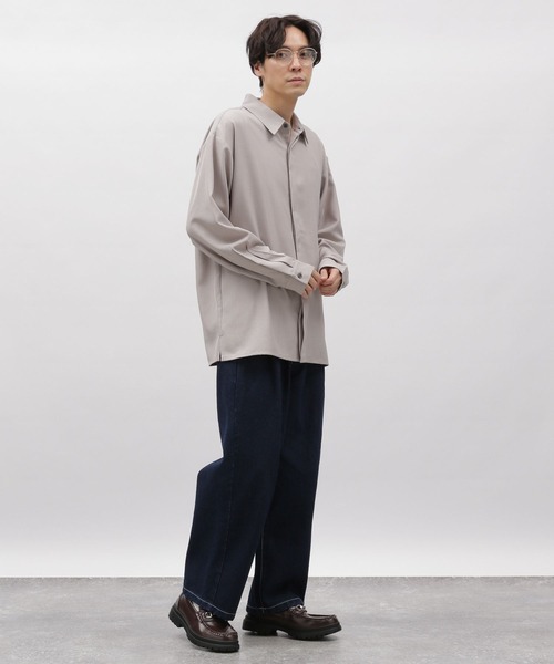 LAKOLE（ラコレ）の「DRYPE比翼長袖シャツ / 993504（シャツ/ブラウス・メンズ・ライトグレー/ブルー/チャコールグレー/グリーン・MEDIUM/LARGE）」の12枚目の写真