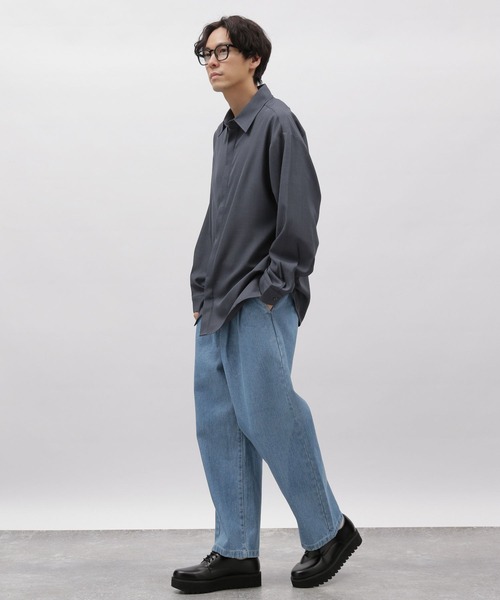 LAKOLE（ラコレ）の「DRYPE比翼長袖シャツ / 993504（シャツ/ブラウス・メンズ・ライトグレー/ブルー/チャコールグレー/グリーン・MEDIUM/LARGE）」の5枚目の写真