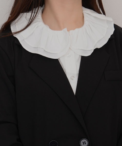 Mayree（メイリー）の「【resonance】フリルデザイン つけ襟/フェイクシャツ【マルチウェイ】（付け襟・レディース・ホワイト・FREE）」の6枚目の写真