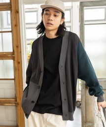 niko and... | カラーブロックニットVネックカーディガン(カーディガン/ボレロ)