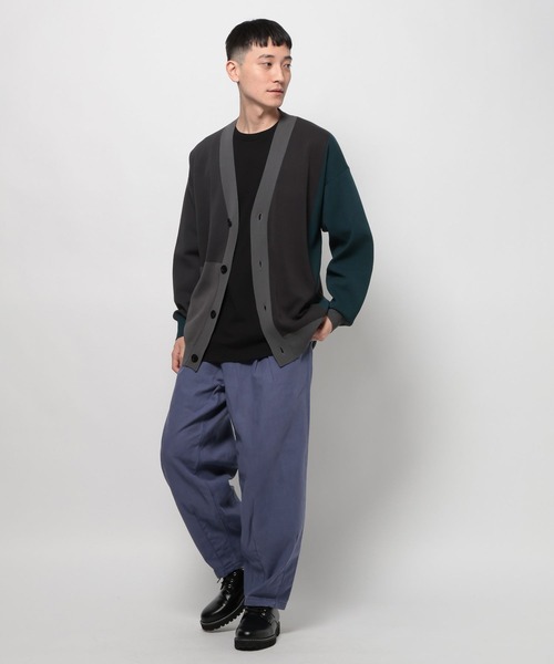 niko and...（ニコアンド）の「カラーブロックニットVネックカーディガン（カーディガン/ボレロ・メンズ・ブラック/アイボリー/オレンジ・MEDIUM/LARGE）」の5枚目の写真