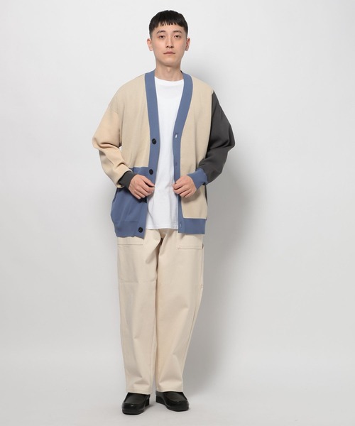 niko and...（ニコアンド）の「カラーブロックニットVネックカーディガン（カーディガン/ボレロ・メンズ・ブラック/アイボリー/オレンジ・MEDIUM/LARGE）」の7枚目の写真