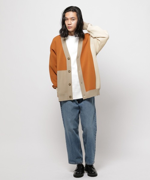 niko and...（ニコアンド）の「カラーブロックニットVネックカーディガン（カーディガン/ボレロ・メンズ・ブラック/アイボリー/オレンジ・MEDIUM/LARGE）」の10枚目の写真