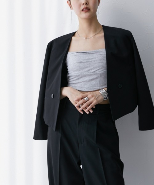 nissen（ニッセン）の「フロントプリーツカップ付きキャミソール（キャミソール・レディース・ブラック/グレー/ホワイト・M）」の18枚目の写真