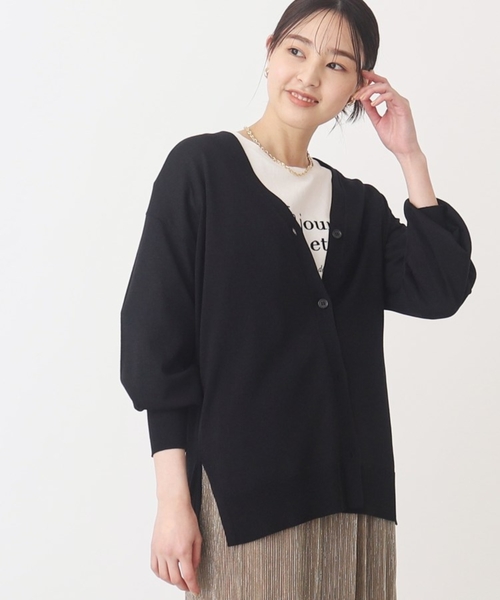 THE SHOP TK (ザ ショップ ティーケー )の「◆【UVケア/やわらか素材】パウダリーゆるカーデ/手洗い可(カーディガン/ボレロ・レディース・ブラック/アイボリー/スモーキーグリーン系・13/12)」の21枚目の写真