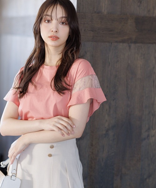 Andemiu（アンデミュウ）の「【WEB限定】ソデフハクカットソー111293（Tシャツ/カットソー・レディース・オレンジ/ネイビー/ホワイト/グレイッシュベージュ/ブラック/ブルー/ホワイト系その他/ライトグリーン/ピンク/ブルー系その他/ブルー系その他5/グリーン/レッド・ﾌﾘ-/FREE）」の11枚目の写真