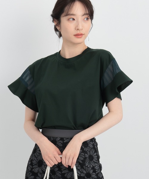 Andemiu（アンデミュウ）の「【WEB限定】ソデフハクカットソー111293（Tシャツ/カットソー・レディース・オレンジ/ネイビー/ホワイト/グレイッシュベージュ/ブラック/ブルー/ホワイト系その他/ライトグリーン/ピンク/ブルー系その他/ブルー系その他5/グリーン/レッド・ﾌﾘ-/FREE）」の14枚目の写真