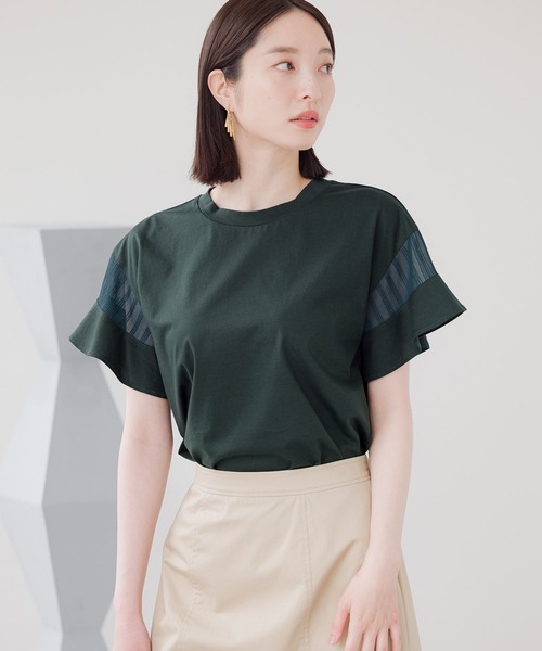 Andemiu（アンデミュウ）の「【WEB限定】ソデフハクカットソー111293（Tシャツ/カットソー・レディース・オレンジ/ネイビー/ホワイト/グレイッシュベージュ/ブラック/ブルー/ホワイト系その他/ライトグリーン/ピンク/ブルー系その他/ブルー系その他5/グリーン/レッド・ﾌﾘ-/FREE）」の19枚目の写真