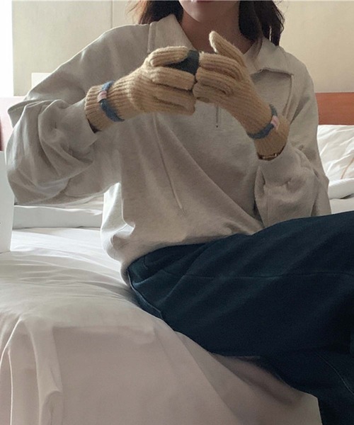 LAFFMO(ラフモ)の「ハーフジップバックプリントプルオーバー(スウェット・レディース・ネイビー/グレー・F)」の10枚目の写真