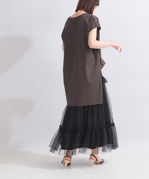 PICCIN(ピッチン)の「【WEB限定】チュールティアードカーゴスカート(スカート・レディース・カーキ/ブラック・M)」の8枚目の写真