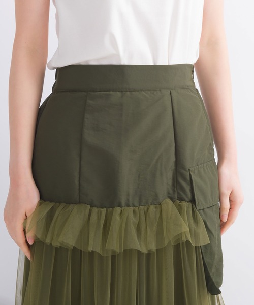 PICCIN(ピッチン)の「【WEB限定】チュールティアードカーゴスカート(スカート・レディース・カーキ/ブラック・M)」の17枚目の写真