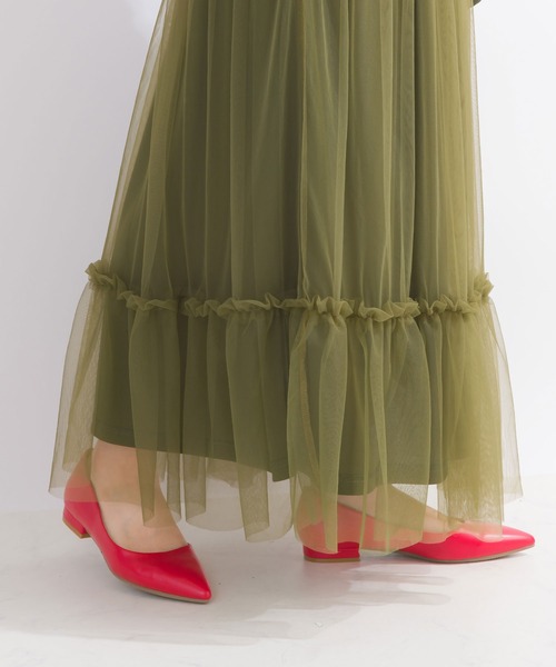 PICCIN(ピッチン)の「【WEB限定】チュールティアードカーゴスカート(スカート・レディース・カーキ/ブラック・M)」の20枚目の写真