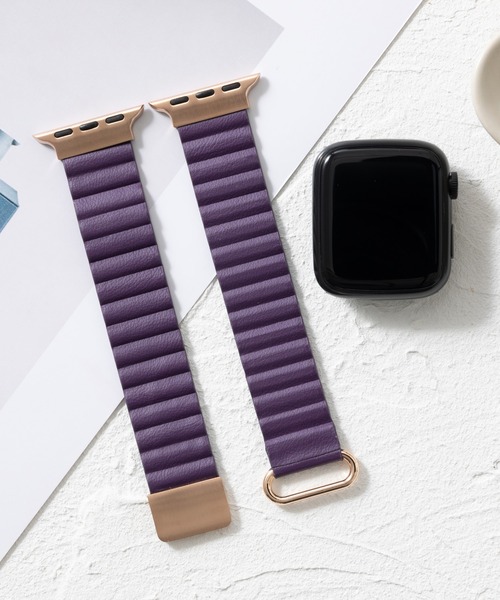 emonique(エモニーク)の「本革レザー Apple Watch バンド スマートウォッチバンド【38/40/41/42/44/45/49mm対応】(デジタル腕時計・レディース・スモークピンク/ダークブルー/ブルー/オレンジ/ピンク/カーキ/レッド/グレー/ブラウン/パープル/ベージュ/ダークグリーン/ブラック/ライトグレー/ホワイト・42/38)」の11枚目の写真