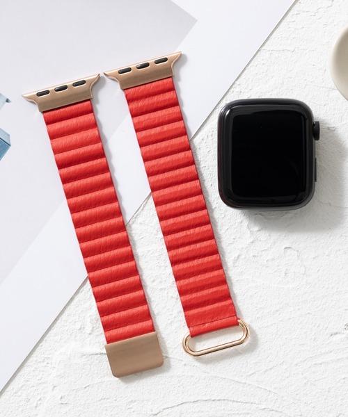 emonique(エモニーク)の「本革レザー Apple Watch バンド スマートウォッチバンド【38/40/41/42/44/45/49mm対応】(デジタル腕時計・レディース・スモークピンク/ダークブルー/ブルー/オレンジ/ピンク/カーキ/レッド/グレー/ブラウン/パープル/ベージュ/ダークグリーン/ブラック/ライトグレー/ホワイト・42/38)」の14枚目の写真