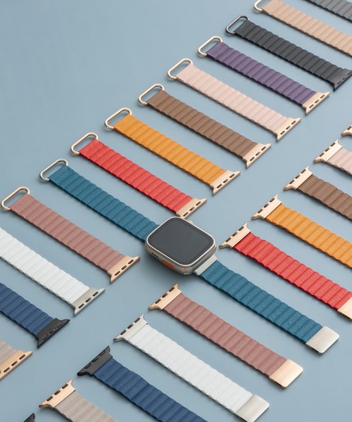 emonique(エモニーク)の「本革レザー Apple Watch バンド スマートウォッチバンド【38/40/41/42/44/45/49mm対応】(デジタル腕時計・レディース・スモークピンク/ダークブルー/ブルー/オレンジ/ピンク/カーキ/レッド/グレー/ブラウン/パープル/ベージュ/ダークグリーン/ブラック/ライトグレー/ホワイト・42/38)」の16枚目の写真