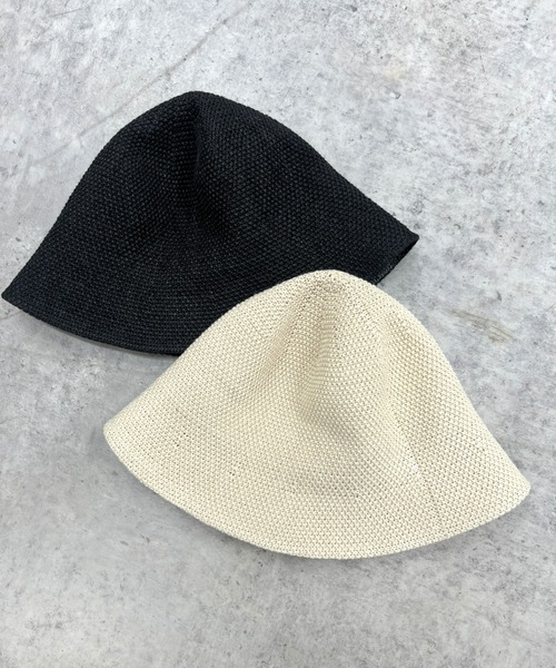 WHO'S WHO gallery（フーズフーギャラリー）の「ストローバケットハット（ハット・レディース・ブラック/オフホワイト・FREE）」の5枚目の写真