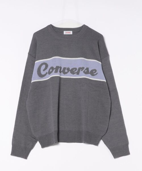 CONVERSE（コンバース）の「【CONVERSE】フロントロゴクルーネックニット（ニット/セーター・レディース・ホワイト/ブラック/ネイビー/ベージュ・L/M）」の2枚目の写真