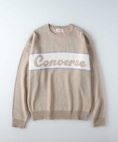 CONVERSE（コンバース）の「【CONVERSE】フロントロゴクルーネックニット（ニット/セーター・レディース・ホワイト/ブラック/ネイビー/ベージュ・L/M）」の3枚目の写真