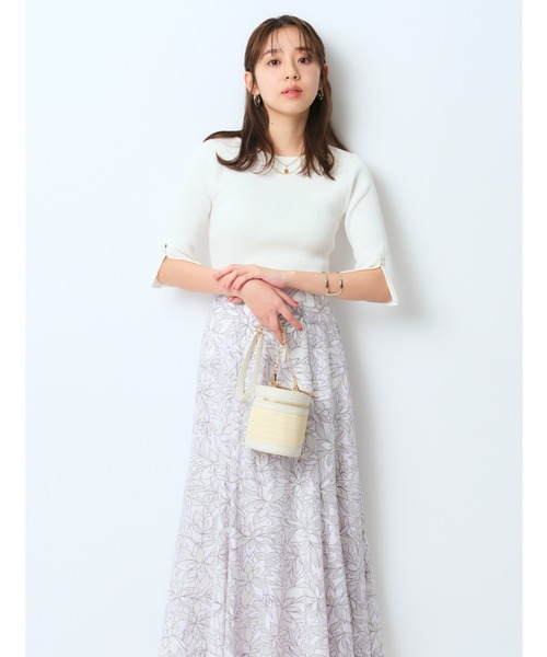 JUSGLITTY5分袖シアーブラウスレイヤードニット ぼーちゃん】JUSGLITTY