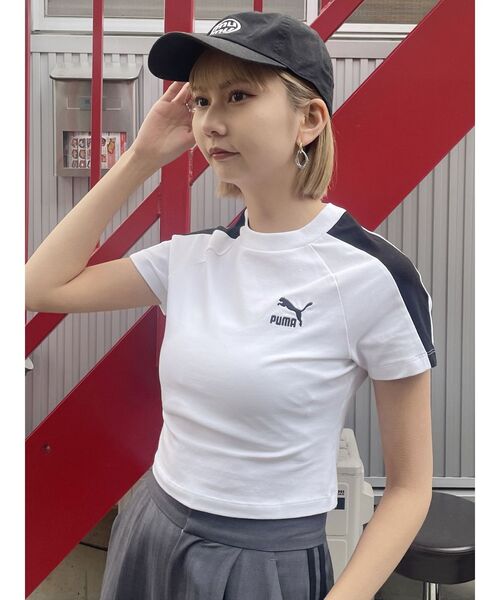 PUMA(プーマ)の「【PUMA】ICONIC T7 スリム Tシャツ(Tシャツ/カットソー・レディース・ホワイト/ブラック・FREE)」の11枚目の写真