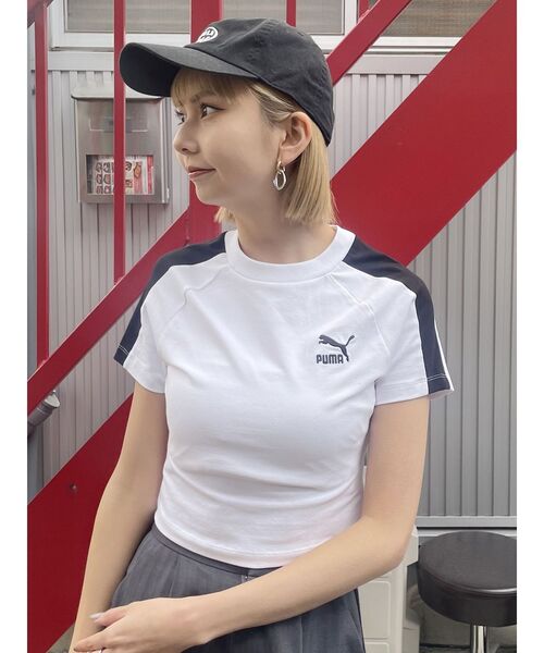 PUMA(プーマ)の「【PUMA】ICONIC T7 スリム Tシャツ(Tシャツ/カットソー・レディース・ホワイト/ブラック・FREE)」の12枚目の写真