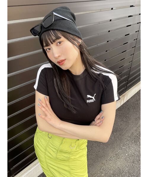 PUMA(プーマ)の「【PUMA】ICONIC T7 スリム Tシャツ(Tシャツ/カットソー・レディース・ホワイト/ブラック・FREE)」の18枚目の写真
